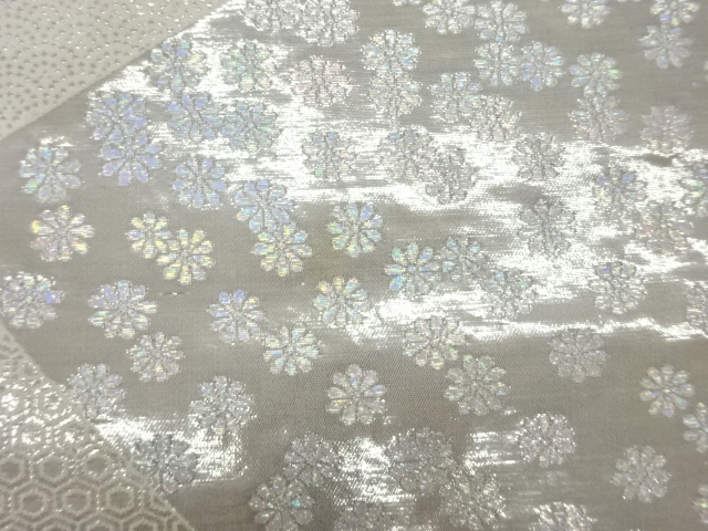 着物・帯 ] - 袋帯 プラチナオロール二重箔切り嵌め風古典柄に小花